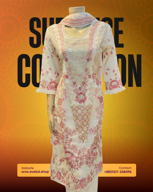 Luxury Embroidered Georgette Three-Piece