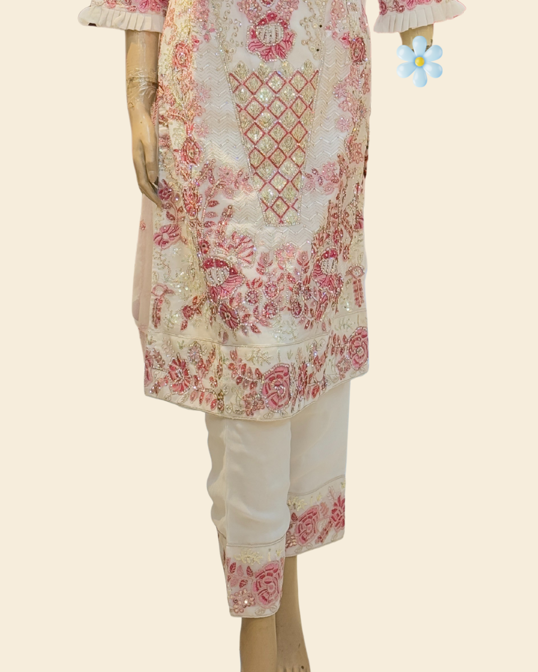 Luxury Embroidered Georgette Three-Piece