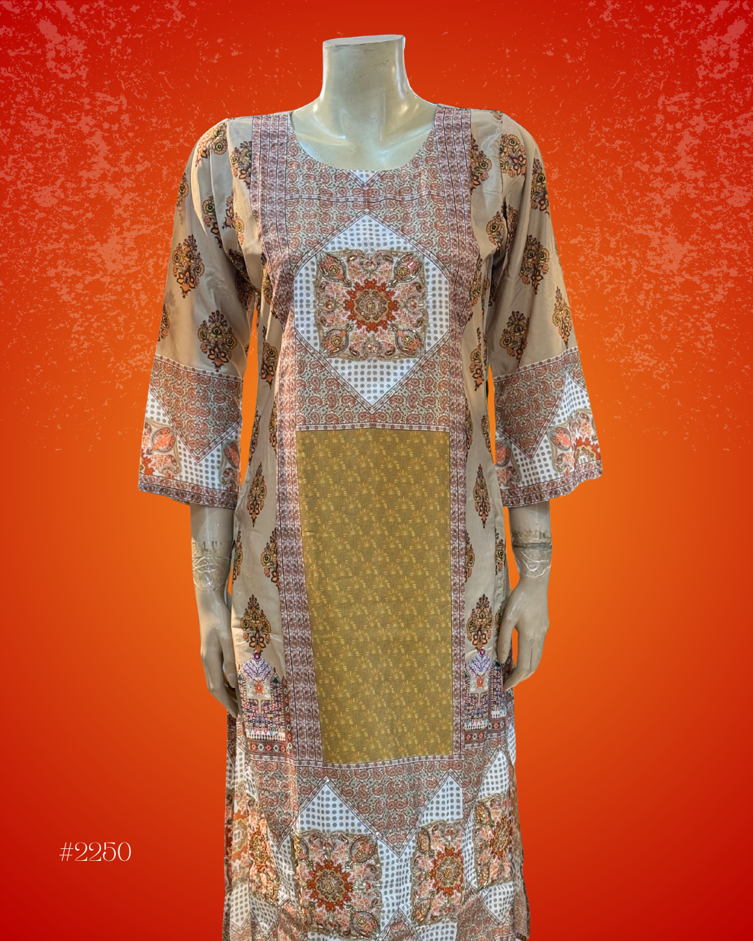 EVE Printed Cotton Kurti (Ethnic Mosaic Design)