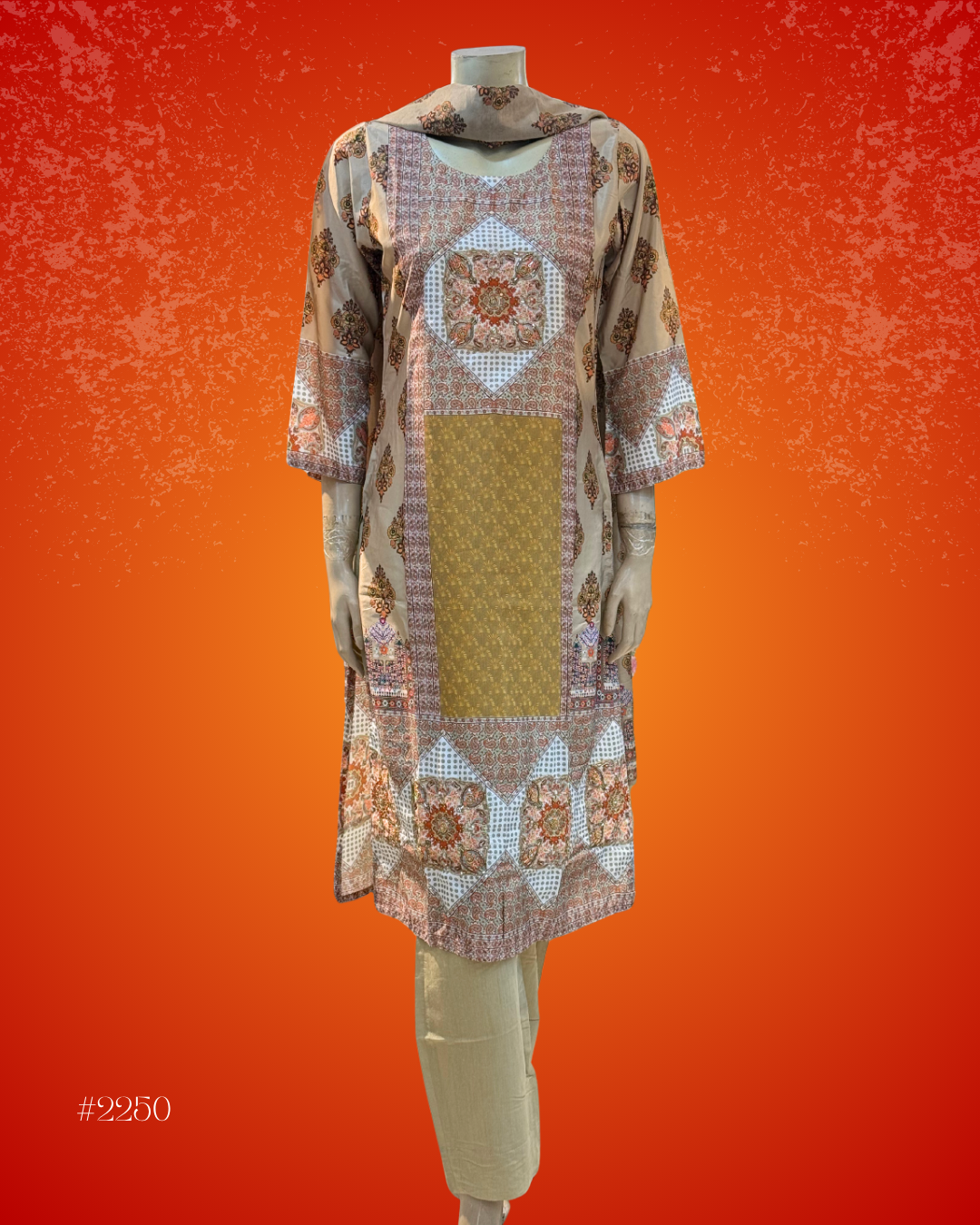 EVE Printed Cotton Kurti (Ethnic Mosaic Design)