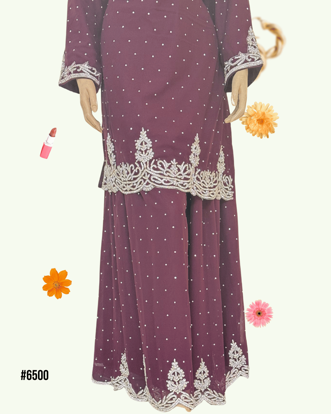 Stone Work Embroidered Dress Set