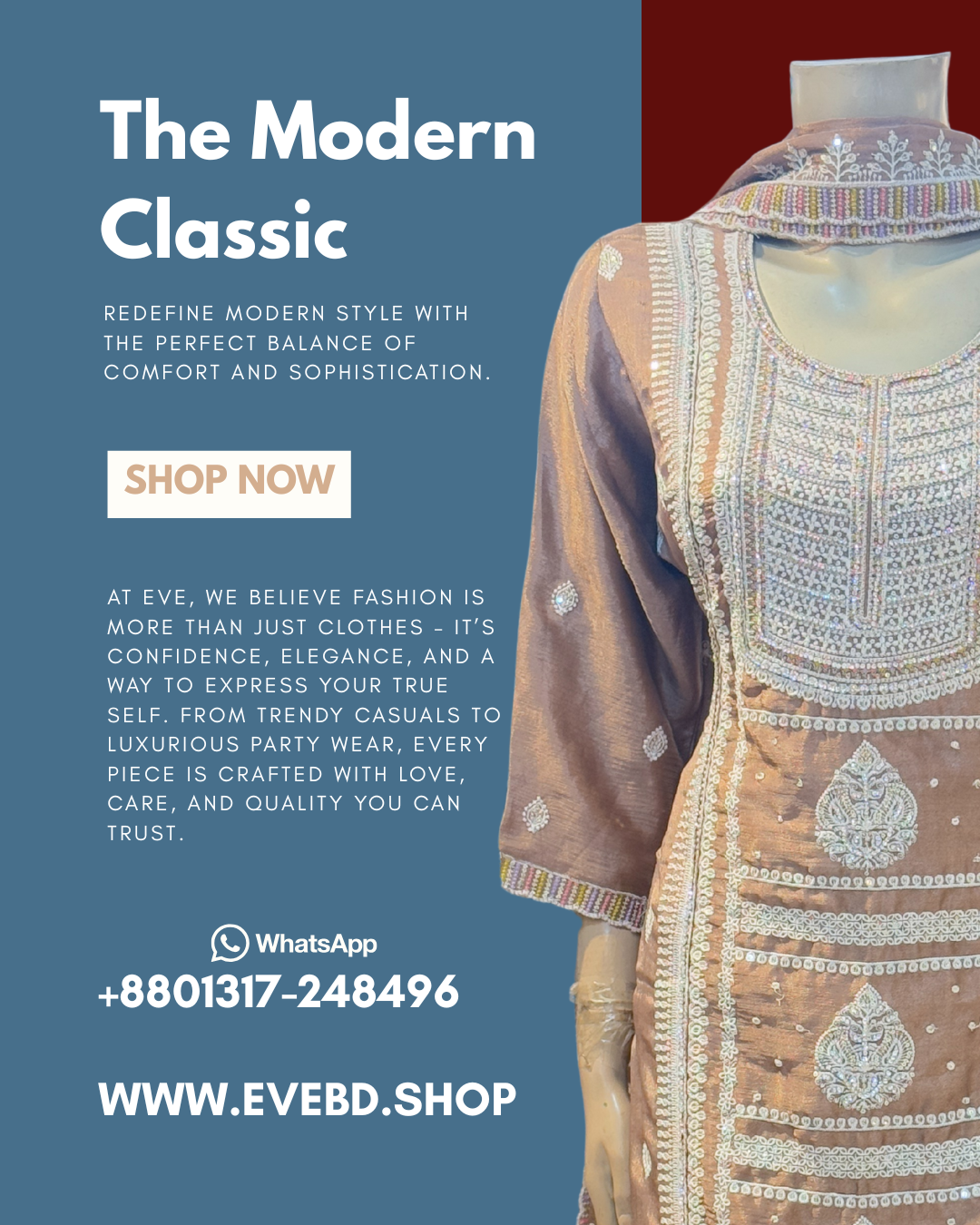 The Modern Classic – Premium Georgette Embroidered 3-Piece