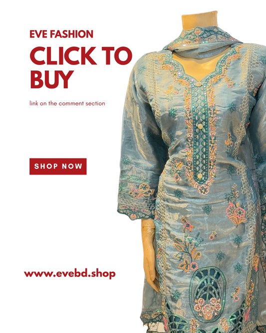 Elegant Embroidered Georgette Three-Piece